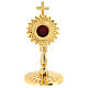 Gold plated brass reliquary of h 5 in, inner diameter of 1.2 in s1