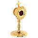 Gold plated brass reliquary of h 5 in, inner diameter of 1.2 in s3