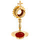 Gold plated brass reliquary of h 5 in, inner diameter of 1.2 in s5