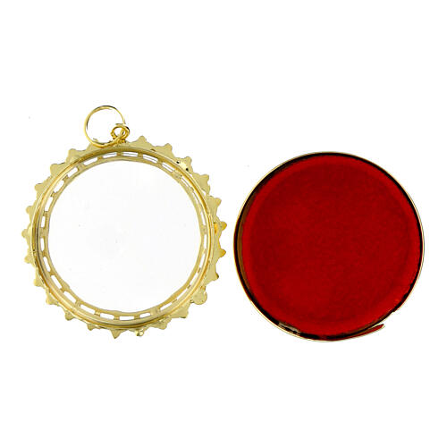 Teca reliquiario argento 800 dorata 3,2 cm 3
