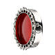 Reliquiario 3,2 cm argento 800 vetro cornice fiori s2