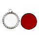 Reliquiario 3,2 cm argento 800 vetro cornice fiori s3