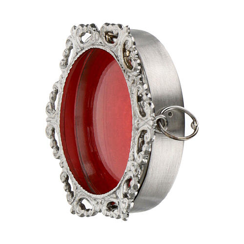 Reliquiario argento 800 rodiato circolare 3,2 cm 2