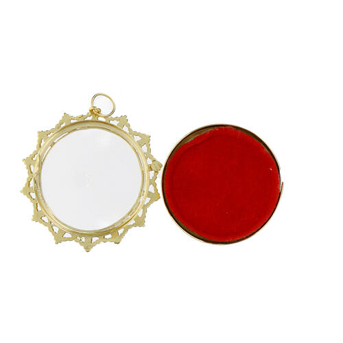 Teca argento 800 dorata reliquiario cornice 3,2 cm 3