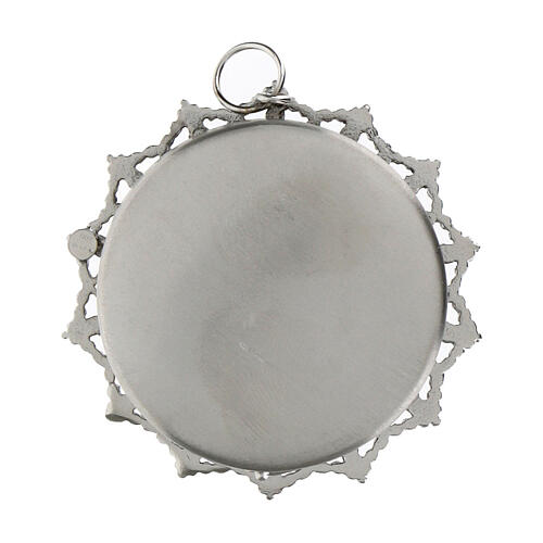 Reliquary display case with scalloped frame, 800 silver, diam. 1.2 in 4