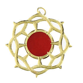 Reliquary with crown of thorns frame, gold plated 800 silver