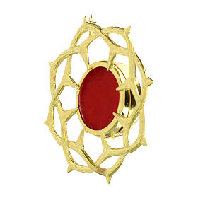 Reliquary with crown of thorns frame, gold plated 800 silver