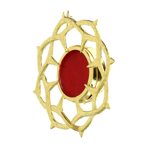 Reliquary with crown of thorns frame, gold plated 800 silver 2