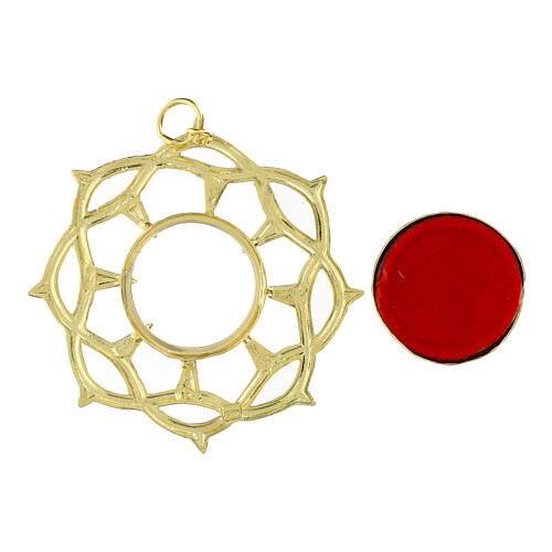 Relicário coroa de espinhos prata 800 dourada 3