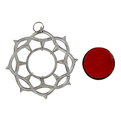 Reliquiario argento 800 corona di spine diam. 2 cm 3