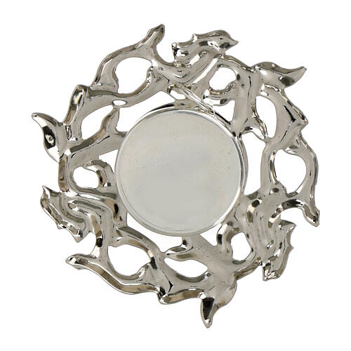 Reliquiario ottone argentato 2 cm corona spine 3