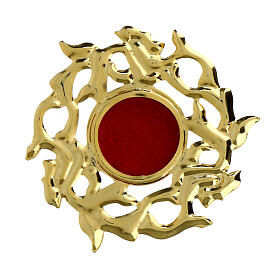 Reliquary of 0.8 in, crown of thorns, gold plated brass