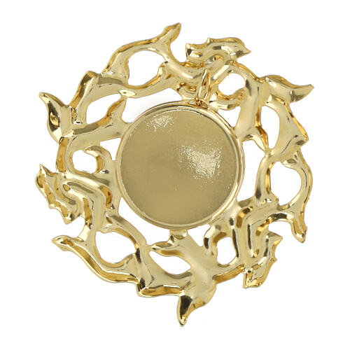 Reliquary of 0.8 in, crown of thorns, gold plated brass 3