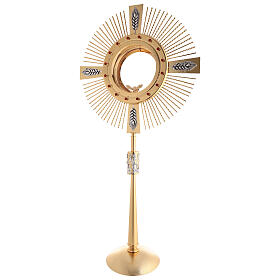 Monstrance for host magna with red stones, 33 in