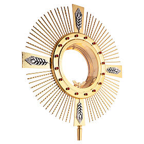 Monstrance for host magna with red stones, 33 in