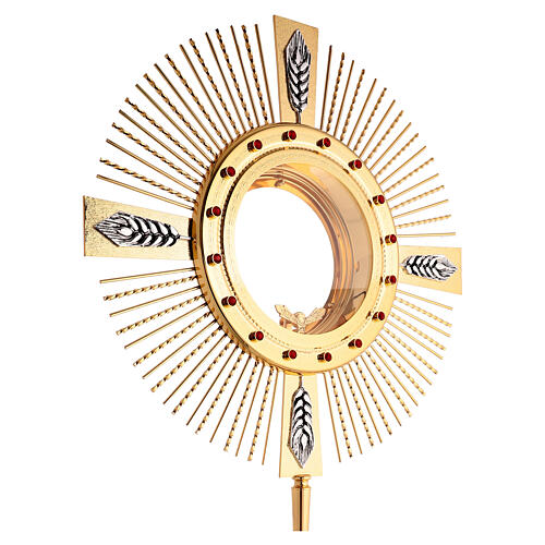 Monstrance for host magna with red stones, 33 in 2