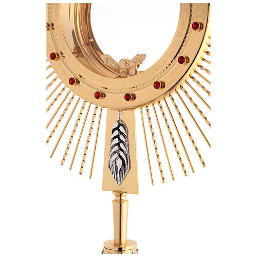 Monstrance for host magna with red stones, 33 in 3