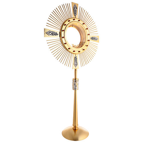 Monstrance for host magna with red stones, 33 in 4