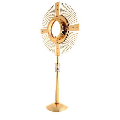 Monstrance for host magna with red stones, 33 in 13