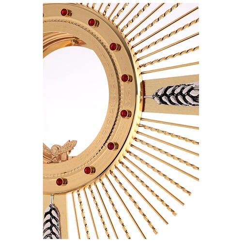 Ostensorio ostia magna 80 cm con pietre rosse 5