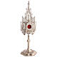 Gothic reliquary in silver-plated brass with statuettes, 16 in s1