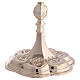 Reliquaire gothique laiton bain d'argent 40 cm statuettes s5