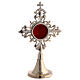Silver-plated brass reliquary with lily decoration, h 7 in s1