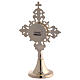 Silver-plated brass reliquary with lily decoration, h 7 in s3