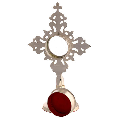 Silver-plated brass reliquary with lily decoration height 17 cm 4