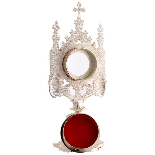 Reliquiario stile neogotico ottone bagno argento 30 cm 6