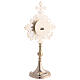 Reliquary with arabesque rays and cross, silver-plated brass, 12 in s4