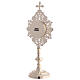 Silver-plated brass reliquary with arabesque ray pattern 25 cm s4