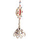 Reliquiario cristalli colorati ottone argentato h 23 cm s5