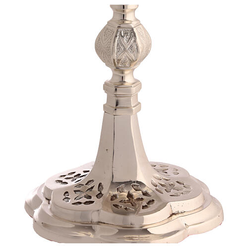 Reliquiario ottone argentato stile neogotico h 57 cm 4