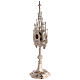 Reliquiario ottone argentato stile neogotico h 57 cm s5