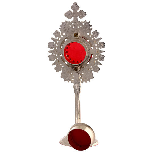 Reliquary adorned with stylised flowers, 8 in, silver finish 5