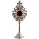 Reliquary adorned with stylised flowers, 8 in, silver finish s1