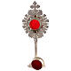 Reliquary adorned with stylised flowers, 8 in, silver finish s5