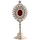 Silver-plated brass reliquary with white stones and radiant design, h 8 in s1