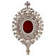 Silver-plated brass reliquary with white stones sunburst design, 20 cm s2