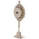 Silver-plated brass reliquary with white stones sunburst design, 20 cm s5