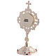 Reliquiario ottone argentato raggiera cristalli colorati h 20 cm s5