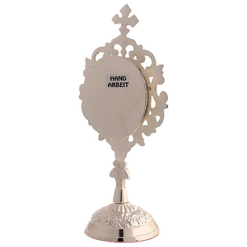 Relicário de estilo clássico latão prateado pedras h 18 cm 4