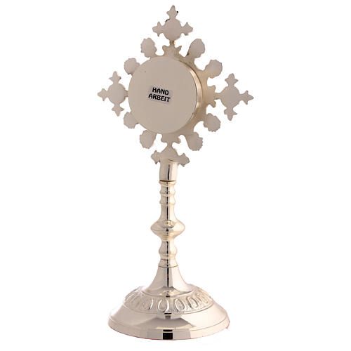 Silver-plated brass reliquary with shells colored stones, h 25 cm 4