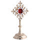 Silver-plated brass reliquary with shells colored stones, h 25 cm s3