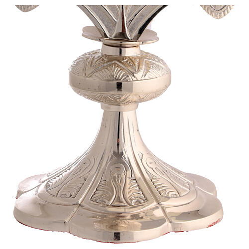 Reliquiar aus Messing, versilbert, im gotischen Stil mit runder Kapsel – 38 cm 6