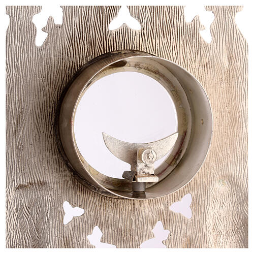 Silver-plated Gothic reliquary, round brass shrine, 15 in 8