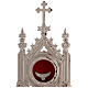 Silver-plated Gothic reliquary, round brass shrine, 15 in s3