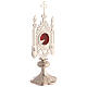 Silver-plated Gothic reliquary, round brass shrine, 15 in s5