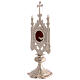 Reliquary Silver-plated brass Gothic with round case, h 38 cm s4